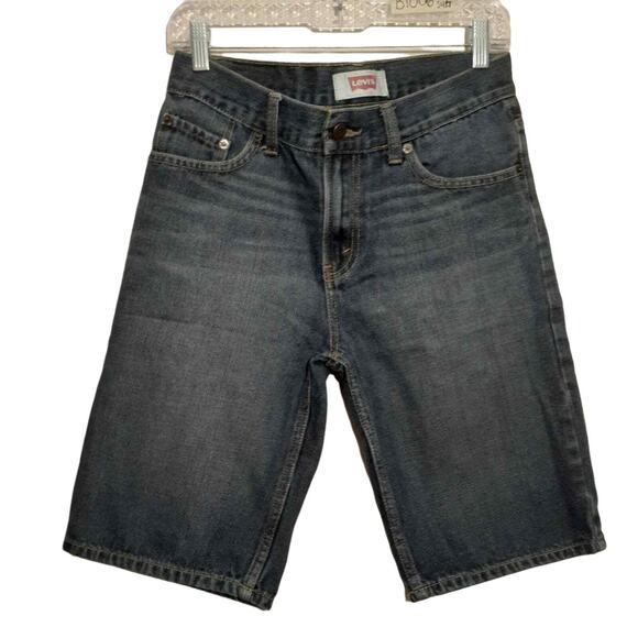 LEVI'S 505 boys denim jean shorts 16 Reg/28 blue regular fit straight red tab - Picture 1 of 9